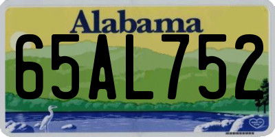 AL license plate 65AL752