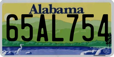 AL license plate 65AL754