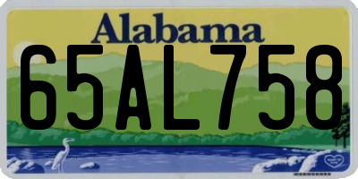 AL license plate 65AL758