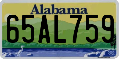 AL license plate 65AL759