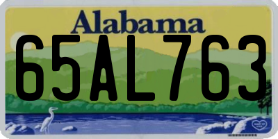 AL license plate 65AL763