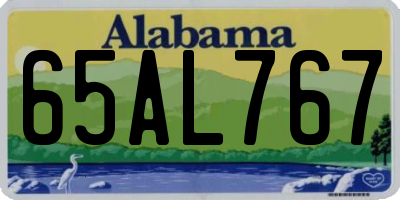 AL license plate 65AL767
