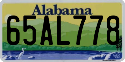 AL license plate 65AL778