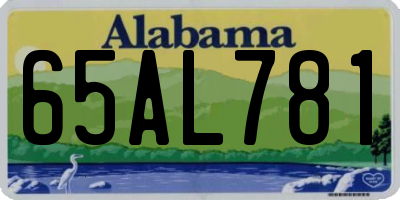 AL license plate 65AL781