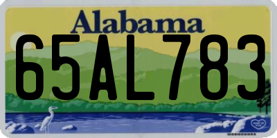 AL license plate 65AL783