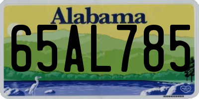 AL license plate 65AL785