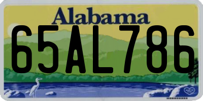 AL license plate 65AL786