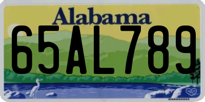 AL license plate 65AL789