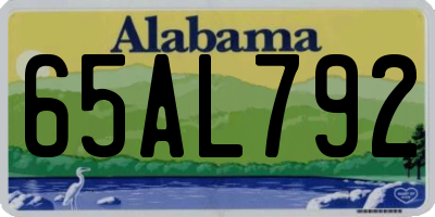AL license plate 65AL792
