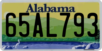 AL license plate 65AL793