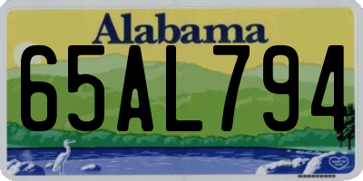 AL license plate 65AL794