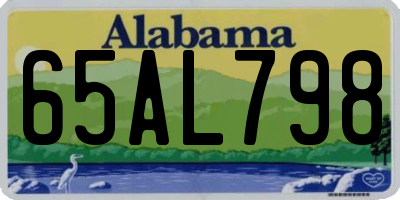 AL license plate 65AL798