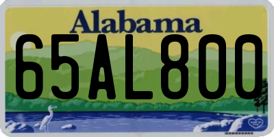 AL license plate 65AL800