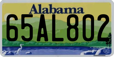AL license plate 65AL802