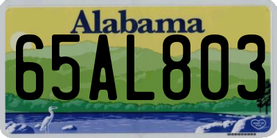 AL license plate 65AL803