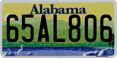 AL license plate 65AL806