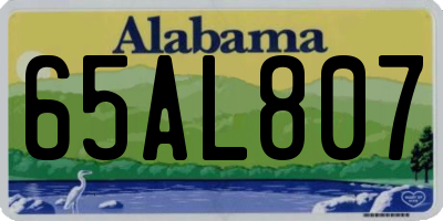 AL license plate 65AL807
