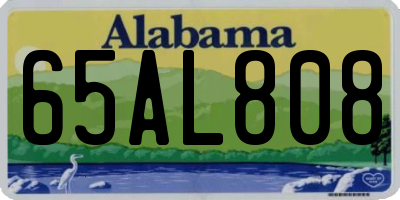 AL license plate 65AL808
