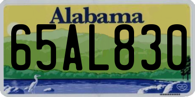 AL license plate 65AL830