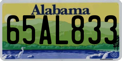 AL license plate 65AL833