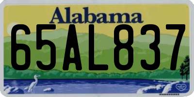 AL license plate 65AL837