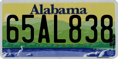 AL license plate 65AL838
