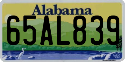 AL license plate 65AL839
