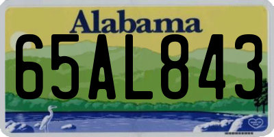 AL license plate 65AL843