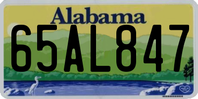 AL license plate 65AL847