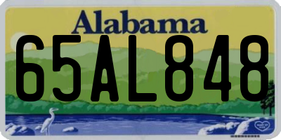 AL license plate 65AL848