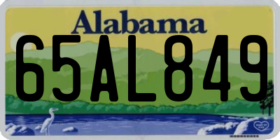AL license plate 65AL849