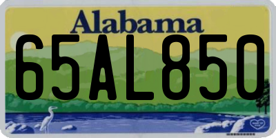 AL license plate 65AL850