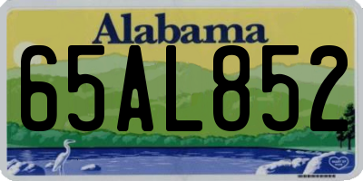 AL license plate 65AL852