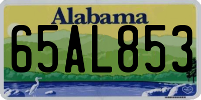 AL license plate 65AL853