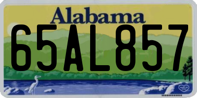 AL license plate 65AL857
