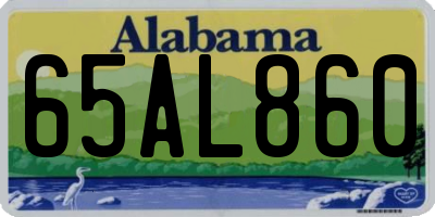 AL license plate 65AL860
