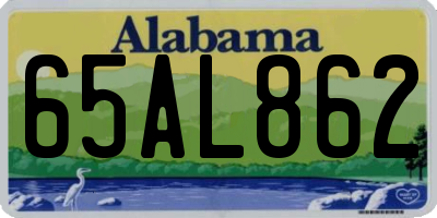 AL license plate 65AL862