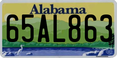 AL license plate 65AL863