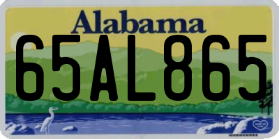 AL license plate 65AL865