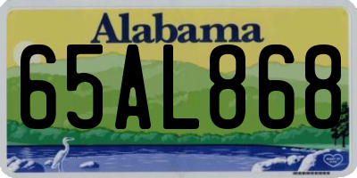 AL license plate 65AL868