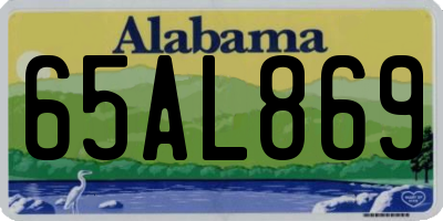 AL license plate 65AL869