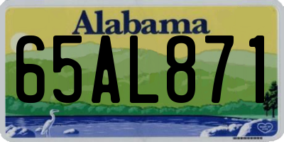 AL license plate 65AL871