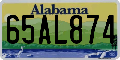 AL license plate 65AL874