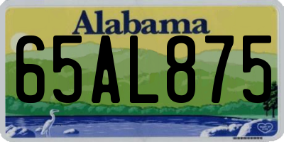 AL license plate 65AL875