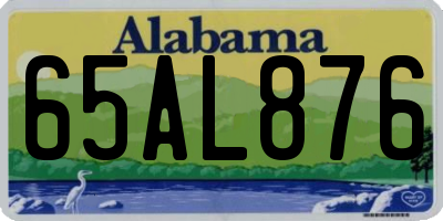 AL license plate 65AL876