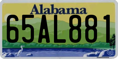 AL license plate 65AL881
