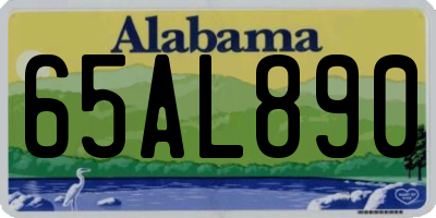 AL license plate 65AL890