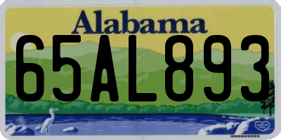 AL license plate 65AL893