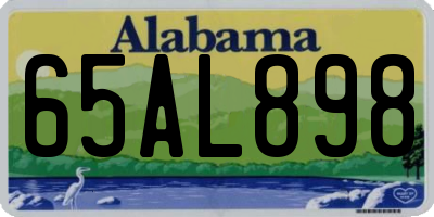 AL license plate 65AL898