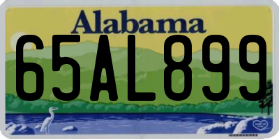 AL license plate 65AL899